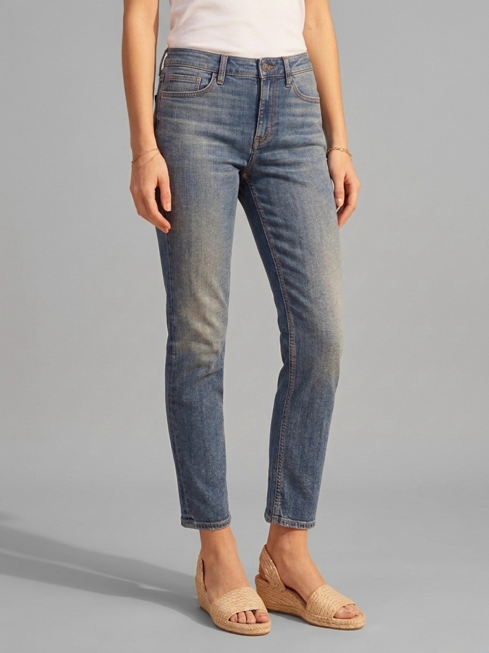 rag & bone Nina High-Rise Ankle Cigarette Jeans Blue Dillon Wash Cropped Size 26